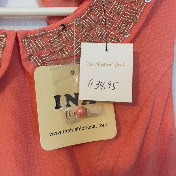 Coral Ina Size L dress with Peter Pan collar - Picture 4 of 4